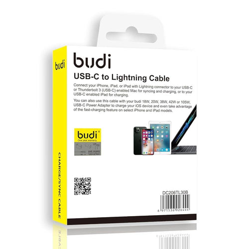 Budi 2m PD 65W USB Type-C to Type-C Reversible Aluminium Shell Braided Cable