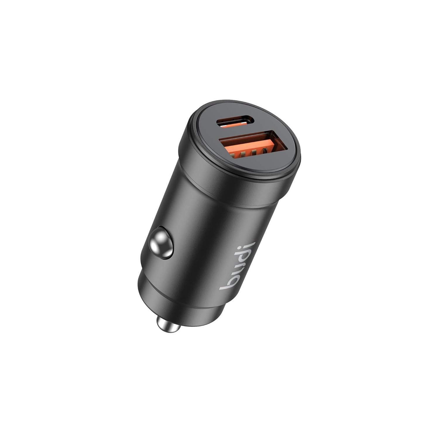 Budi - PD+QC3.0 Mini Car Charger - 30W Smart Quick Charge, 2 Ports (USB-A and USB-C)