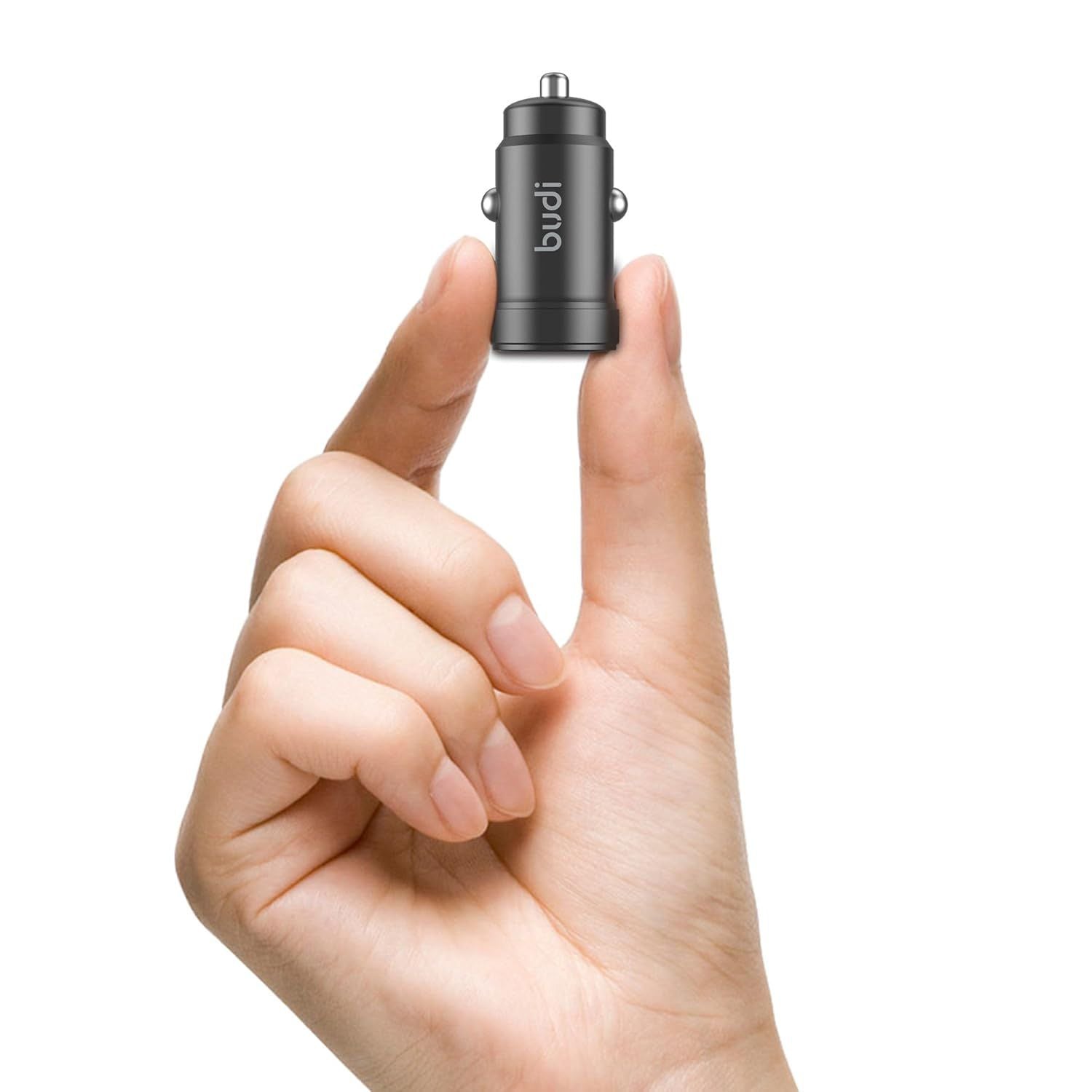 Budi - PD+QC3.0 Mini Car Charger - 30W Smart Quick Charge, 2 Ports (USB-A and USB-C)
