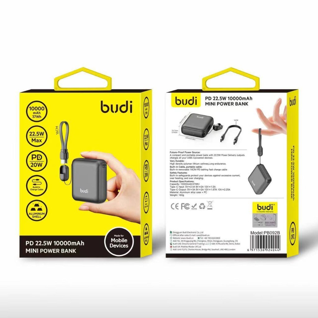Budi 22.5W mini PD power bank